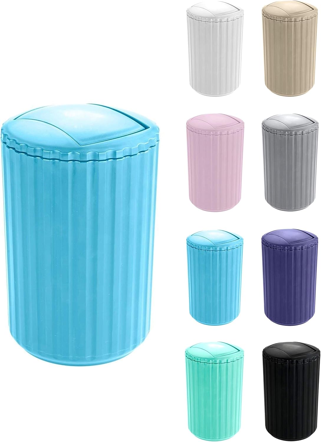 WK Alstar 3Ltr Compact Bathroom Bin/Small Swing Bin (Blue) Amazon.co