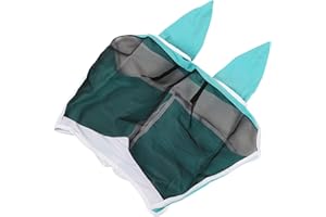 1Pc High Elastic Satin and Mesh Horse Eye Mask Breathable Horse Fly Mask with Ears for Horses