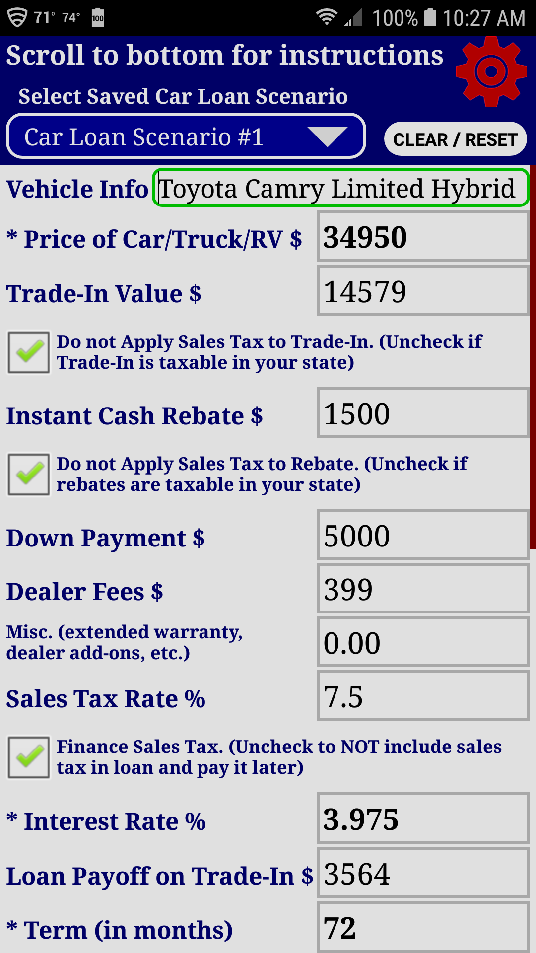Auto Car Truck RV Loan Payment Calculator ProAmazon.esAppstore for