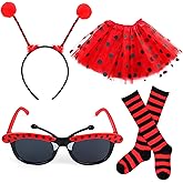 Yewong Ladybug Bopper Antenna Headband and Masks - Ladybug Wings Costume Set for Kids Halloween and Christmas Party