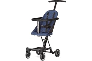 Dream On Me Coast Rider Travel Stroller – Navy, Lightweight & Compact Baby Stroller, Theme Park Approved, Book-Folding Design