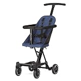 Dream On Me Coast Rider Travel Stroller, Lightweight & Compact Baby Stroller, Theme Park Approved, Book-Folding Design, Adjustable Handle, Soft-Ride Wheels, Converts to Rider & Scooter - Navy