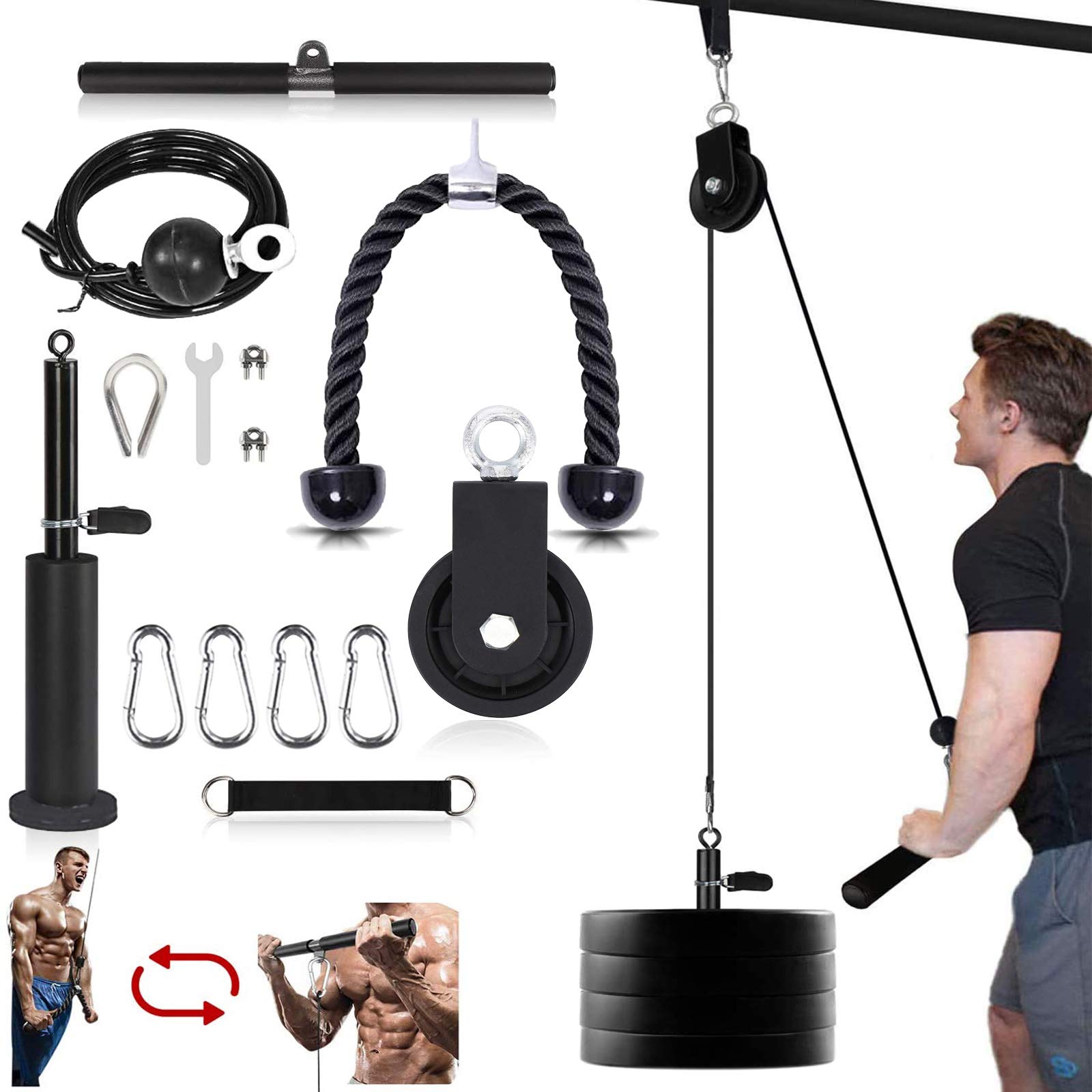 Buy Pulley Cable System Professional Muscle Strength Fitness Attachment