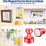 FINDMAG Strong Fridge Magnets 8 Pack Push Pins Whiteboard Clips Red view 6