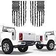 GRITKULTURE Distressed American Flag Vinyl Decal 2 Pack 17 inch by 9 inch for Trucks, Tailgate, Cars, Windows Compatible with Most Pickup EUA Flag - Rear Graphic USA, US Flag Car Sticker (Black)