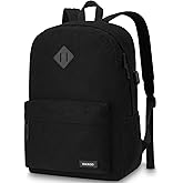Black Backpack for School Teens Boys and Girls, Lightweight Casual Soft Corduroy Back Pack for Men and Women, Large Cute Kids Bookbag, Daily-use Backpack for Teens, College Students, Adults