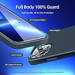 Dssairo [5 in 1 for iPhone 13 Pro Case, with 2 Pack