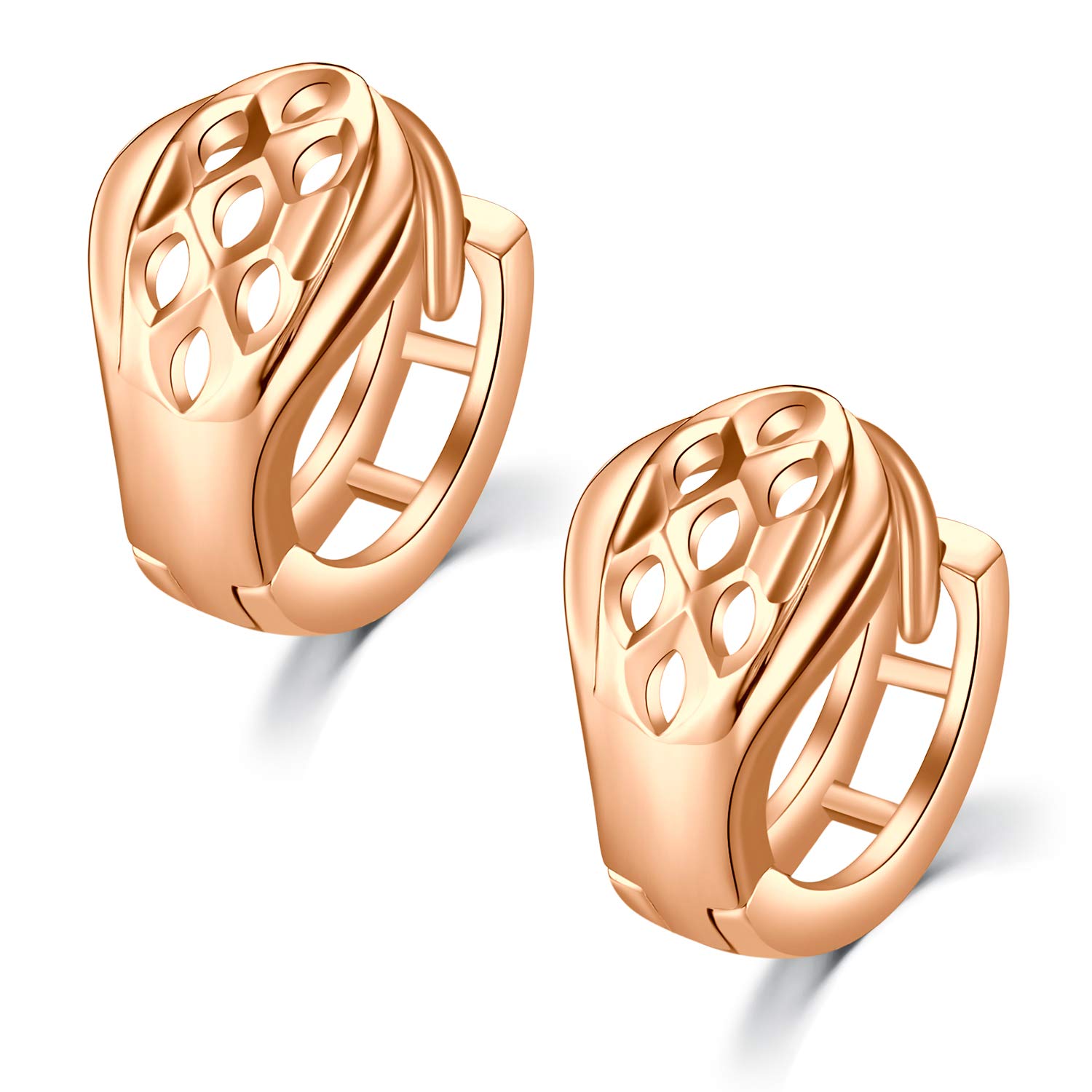 Stainless Steel Hoop Earrings for Girls Women Huggie Earrings 10MM Inner Available - Rose Gold