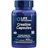 Life Extension Creatine Capsules, Creatine Monohydrate, 120 Capsules | Creatine Monohydrate That Promotes Strength, Lean Muscle &amp; Healthy Endurance, Non-GMO &amp; Gluten-Free, 120 Caps