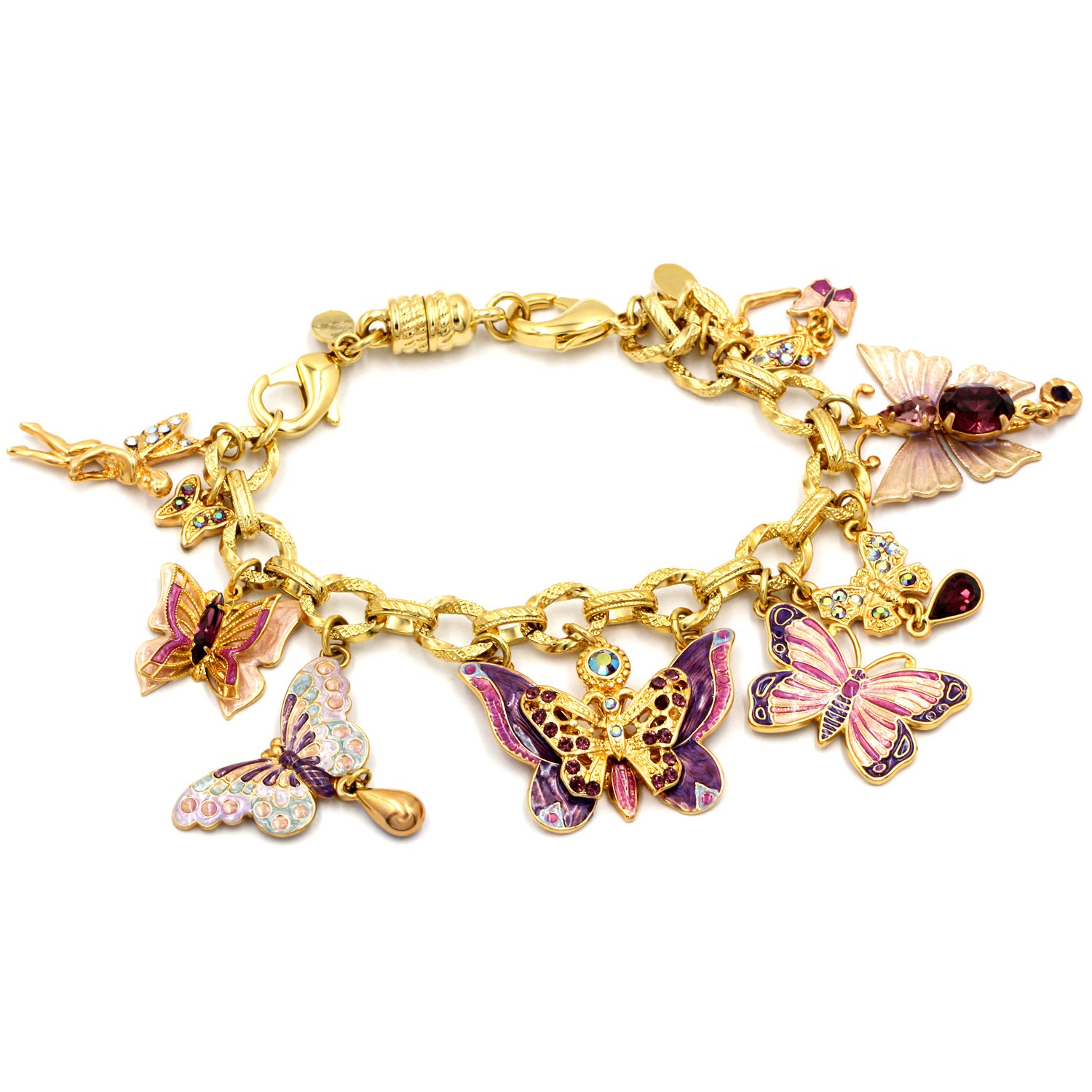 Yoshine(tm) Gold or Sterling Silver Plated Pendant Series Charms Bracelet for Kids Tween Girls or Younger Jewelry