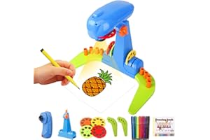 LEERFEI Projection Drawing for Kids，smart art sketcher projector toddler toy, with 32 Slide Cartoon Patterns and 12 Color Brush, Adjustable Pattern Size,Suitable for Children to Learn to Draw and Sketch