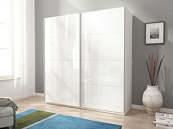 Mia 7 White Black Sliding High Gloss Doors Modern Design Wardrobe