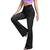 BlueRose Flare Jean Leggings for Women Black