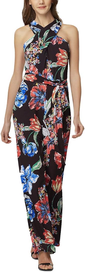 floral high neck jumpsuit