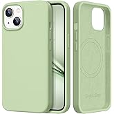 GolbinBox Magnetic for iPhone 15 Case, Compatible with MagSafe, [Soft Anti-Scratch Microfiber Lining], Slim Liquid Silicone Shockproof Protective Phone Case for iPhone 15 6.1 inch, Green