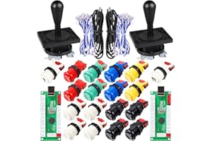 EG STARTS 2 Player Classic Arcade Game DIY Part for Mame USB Cabinet Zero Delay USB Encoder to PC Games 8 Way Joystick + 18x Arcade Push Buttons (Includ 1p / 2p Start Buttons) Multiple Colour Kits
