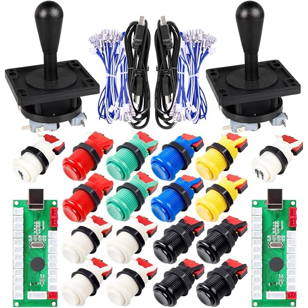 2-Spieler Arcade DIY Kit – USB Joystick & Button Set Für Retro-Gaming Mit Raspberry Pi & MAME