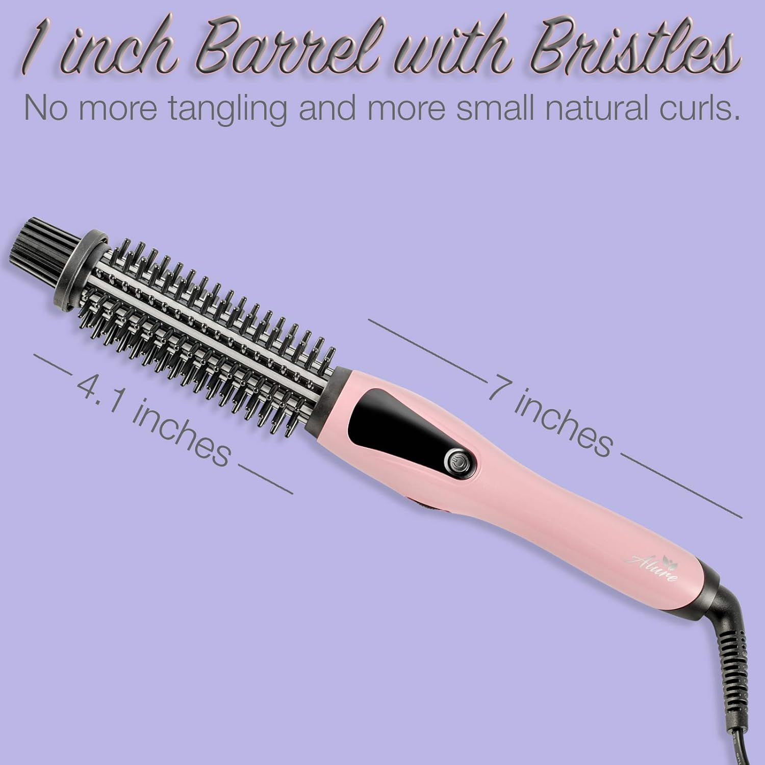 Heated Styling/Curling Iron Brush | 3-in-1 Ceramic 1 inch Ionic Hair Curler/Straightener | Anti-Scald Nylon Bristles | Free Travel Pouch | Anti-Frizz Electric Curl Wand for All Hair Types: Health & Personal Care