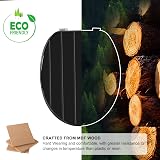 Angel Shield Black Wooden Toilet Seat with Adjustable Hinges Antibacterial view 3