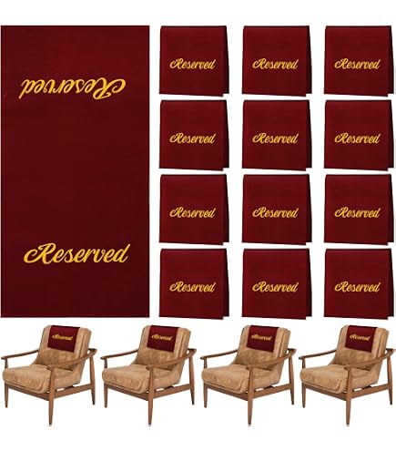 24 Stück Reserved Signs Für Kirchenbänke - Burgunderrot Mit Goldschrift, 56x28 Cm, Für Hochzeiten & Events