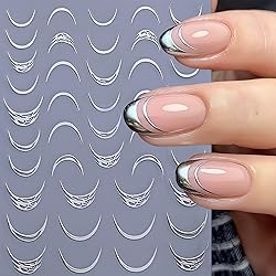 French Nail Art Stickers Curve Line Nail Decals 3D
