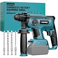 MtiolHig 7/8" Rotary Hammer Drill Compatible with Makita 18V Battery: SDS-Plus Cordless Drill with Safety Clutch for Concrete