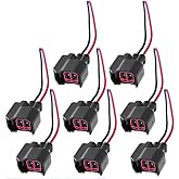 Saihisday Fuel Injector Pigtail Connector Plug Wire EV6 Compatible with Ford Mustang F150 F250 Crown Victoria (Pack of 8) (8)