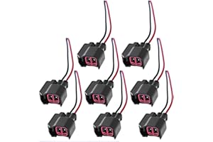 Saihisday Fuel Injector Pigtail Connector Plug Wire EV6 Compatible with Ford Mustang F150 F250 Crown Victoria (Pack of 8)