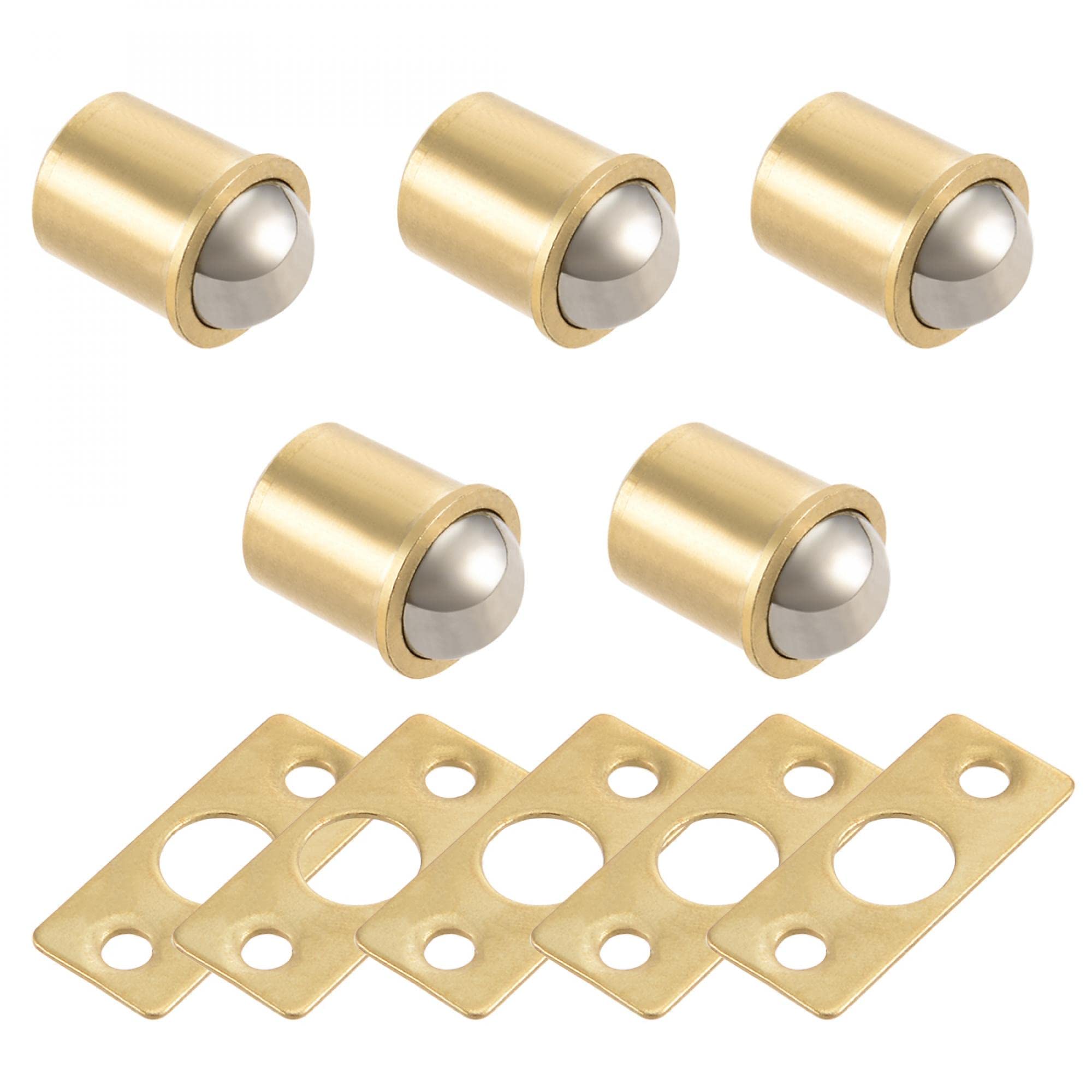 Photo 1 of uxcell 11mm Ball Dia Brass Electroplating Door Cabinet Ball Catch Latch Closures 5pcs