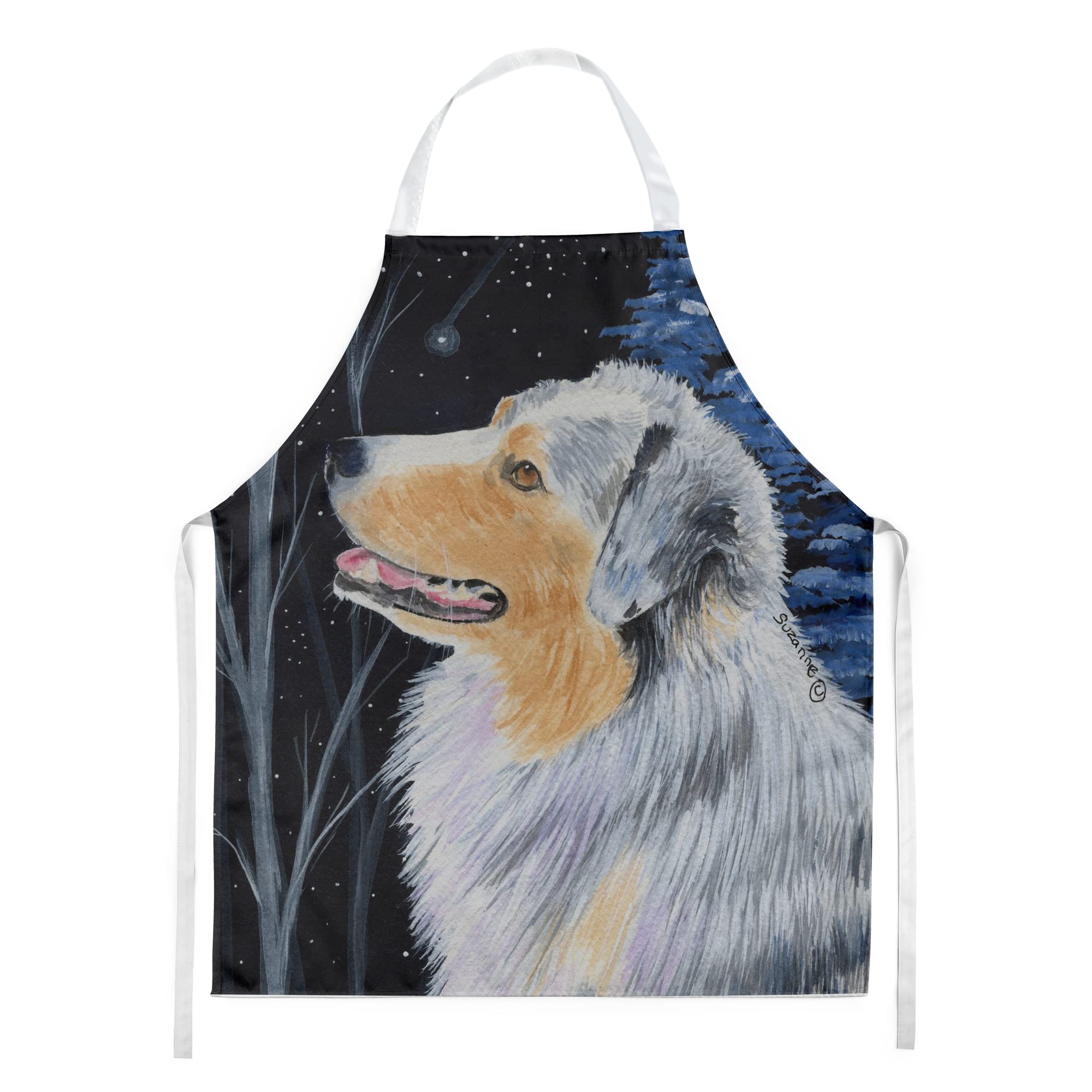 Caroline's Treasures SS8382APRON Starry Night Australian Shepherd Apron, Large, Multicolor