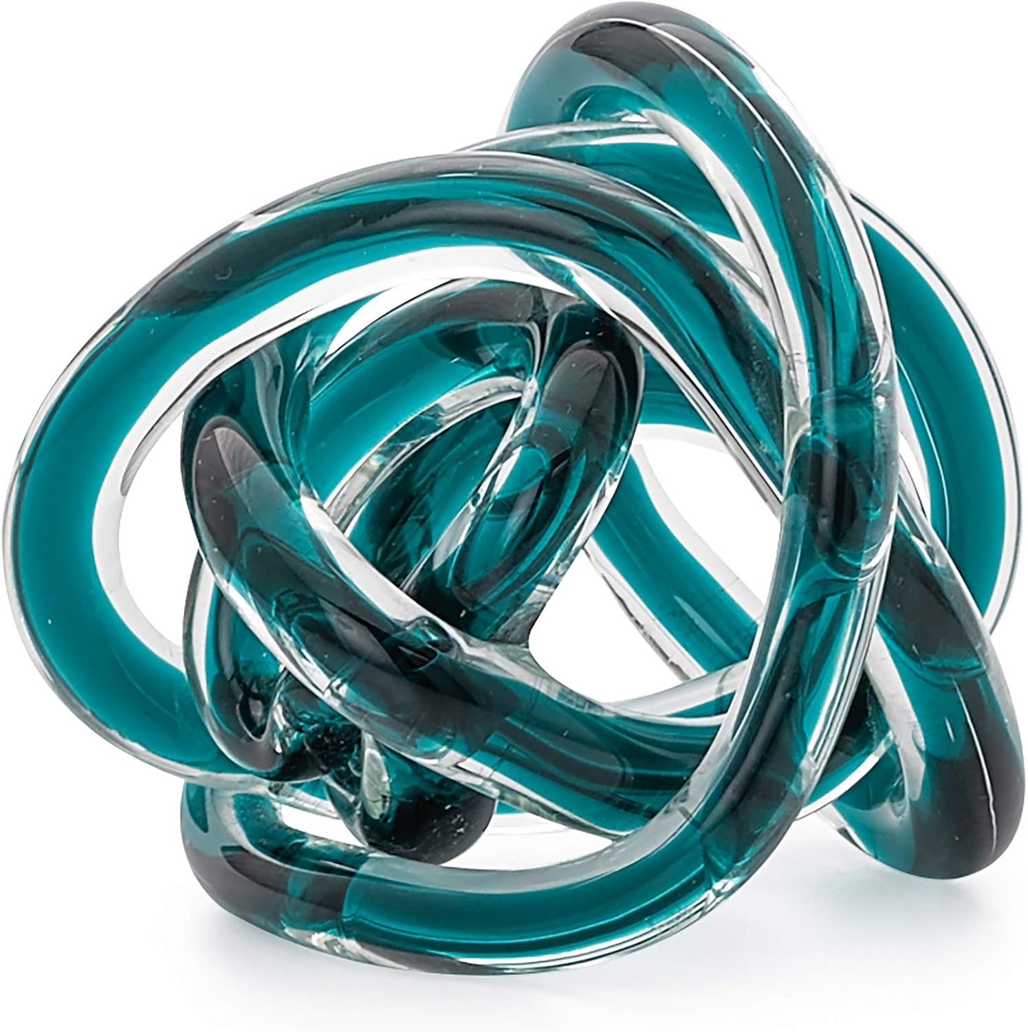 Torre & Tagus Orbit Glass Décor Ball, Small, Teal: Home & Kitchen