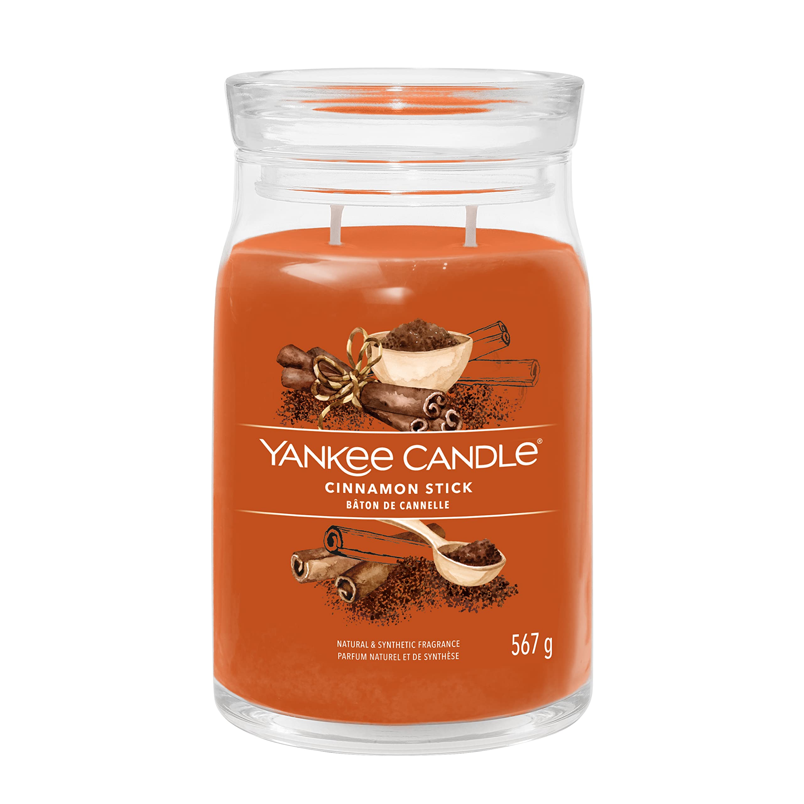 Yankee Candle Signature Scented Candle, Cinnamon Stick Large Jar Candle with Double Wicks, Long Burning Candle, for Women