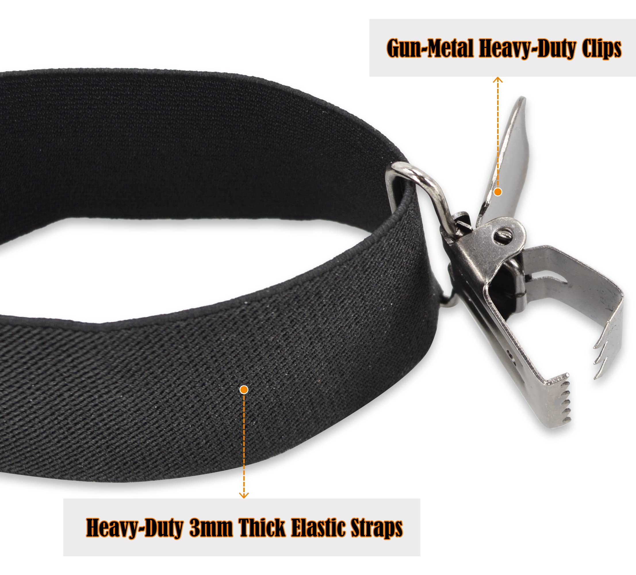 WELKINLAND Elastic Suspenders for Men - Heavy Duty Work Suspenders with Clips