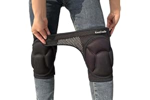 KNEECRADLE Gardening & Cleaning Knee Pads for Work, Soft EVA Foam Kneepads for Adult Men & Women, Breathable & Elastic with Anti-Slip Design, Great for Roofing, Flooring & Construction Worker, Black L