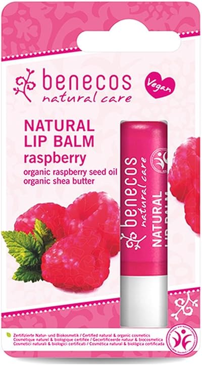 2x Benecos Natural Vegan Lip Balm Raspberry 4.8g Organic Shea Butter BDIH