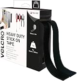 VELCRO Brand Heavy Duty Stick On Tape Cut-to-Length 50mm x 5m Black