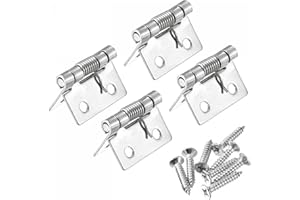 uxcell Spring Loaded Hinges, 1" 304 Stainless Steel Self Closing Hinge for Cabinet 4pcs
