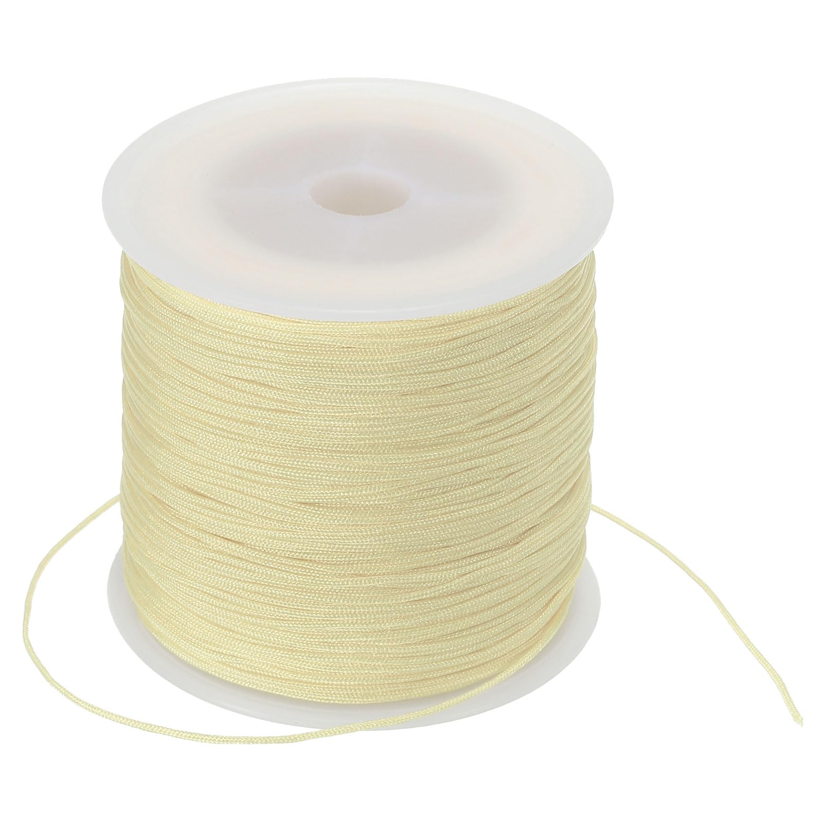 PATIKIL 0.8mm x 109 Yard Nylon Satin Cord, Nylon Beading String Knotting Cord Chain Braided Rope for Bracelets Jewelry Trim Chinese Knot, Beige