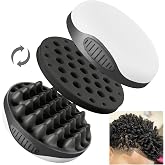 WTTORDE Silicone Twist Curl Hair Brush for Afro Waves, Detachable Two-Sided Wave Tool With Big and Small Holes for Men, Women, Short Hair, Black, 1 Pcs