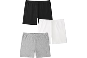 HASMES 3 Pack Girls Bike Shorts Littler Girls Dance Shorts Toddler Safety Active Under Dress Shorts