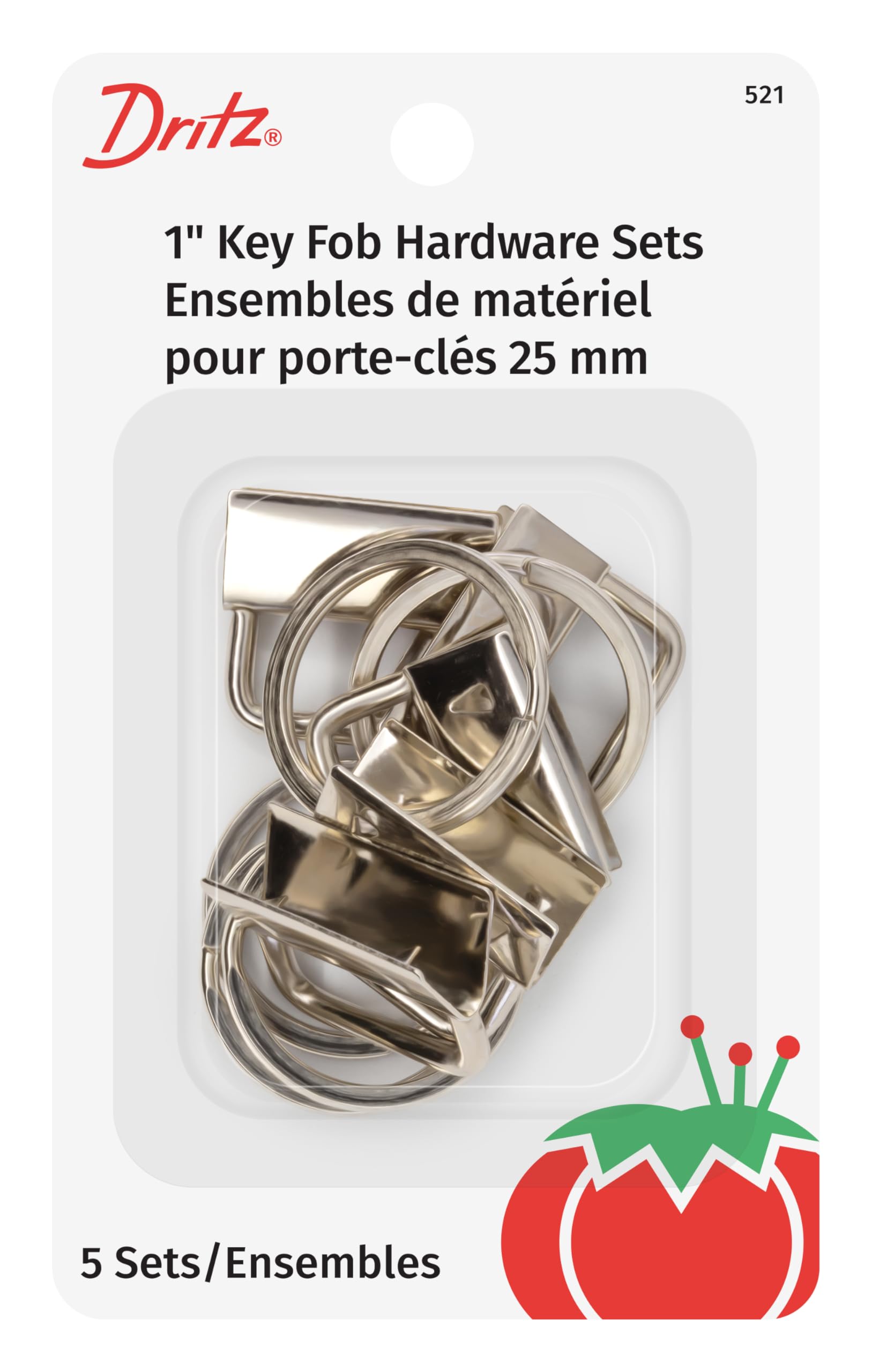 Dritz Key Fob Hardware Bonus Pack-Silver, Nickel, 5 Sets