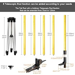 Huepar 12 Ft./3.7m Telescoping Pole with 1/4-Inch