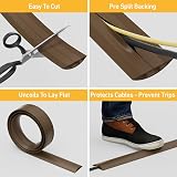 D-Line 1.8m Floor Cable Cover Brown Ribbed Non-Slip Base 17x9mm Cavity view 2