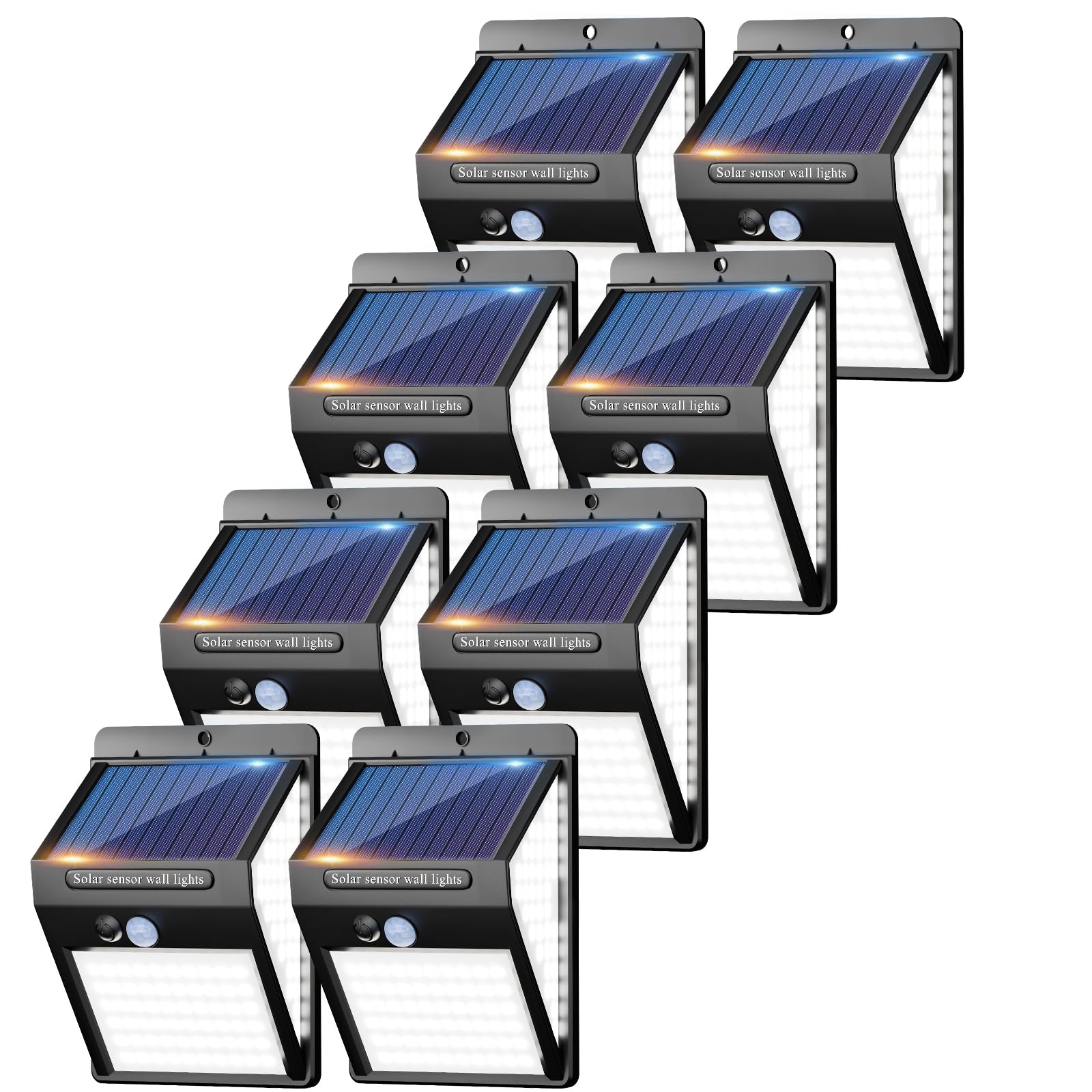 litogo [8 Pack] 140LED Solar Motion Sensor Lights Outdoor, Solar Security Lights 270ºWide Angle Waterproof Solar Powered Durable Wall Light Outside 3 Modes for Garden Fence Door Yard Garage Pathway — image 1