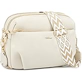 HILAEX Crossbody Bag for Women Leather Purse Anti Theft Multi Pockets Wide Adjustable Strap Shoulder Handbag RFID Blocking