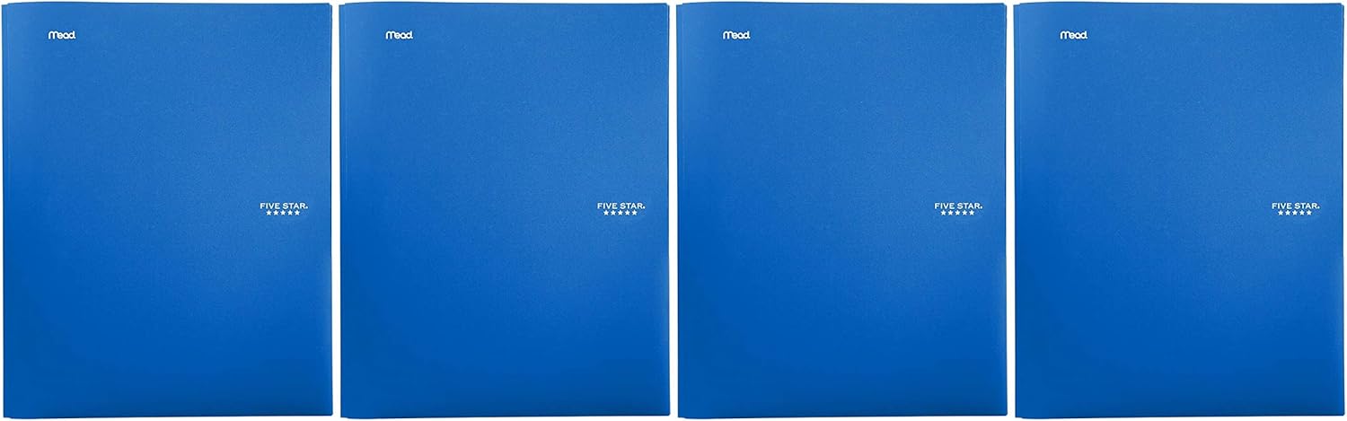 Five Star 2-Pocket Folder, Stay-Put Folder, Plastic Colored Folders with Pockets & Prong Fasteners for 3-Ring Binders, Great for Home School Supplies & Home Office, 11” x 8-1/2, Black (72113) : Colored File Folders : Office Products