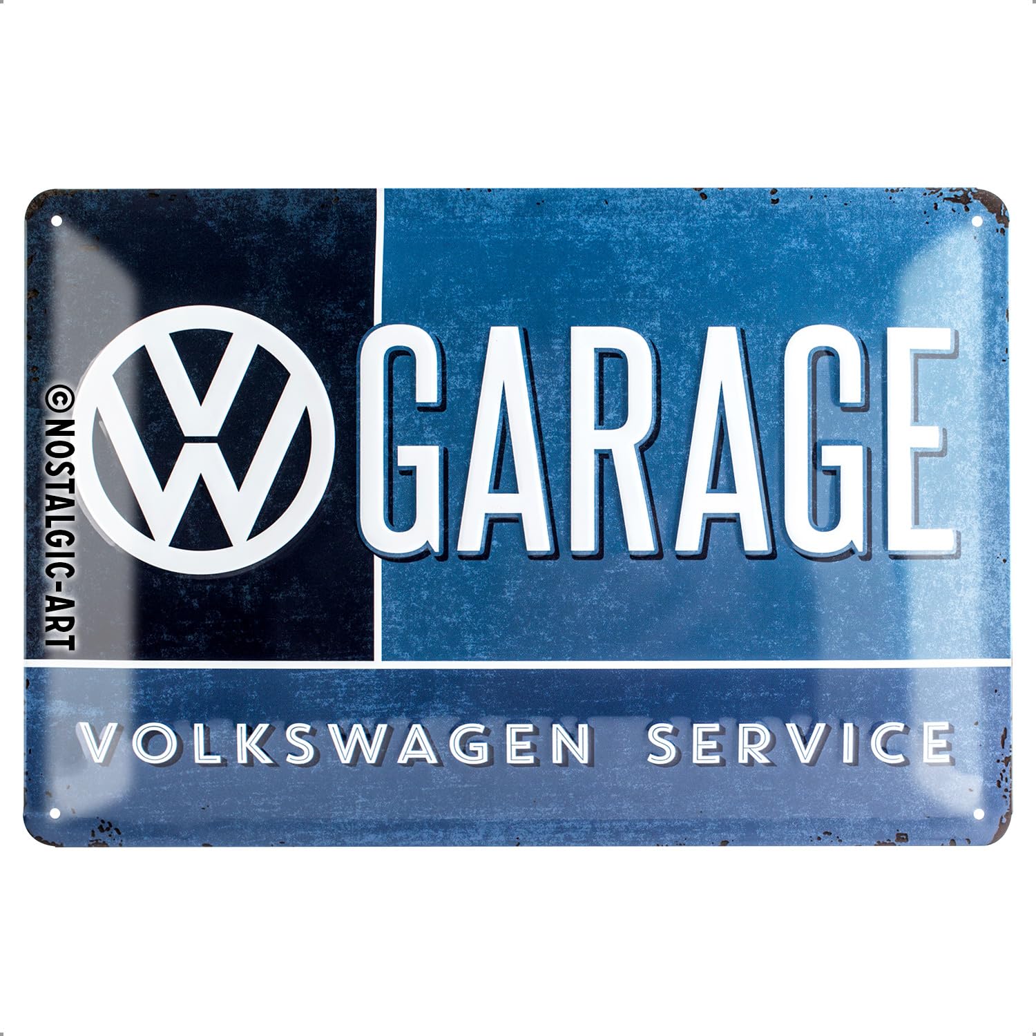 Nostalgic-Art Retro Tin Sign – Volkswagen – VW Garage – Car gift idea, Metal Plaque, Vintage design for wall decoration, 20 x 30 cm