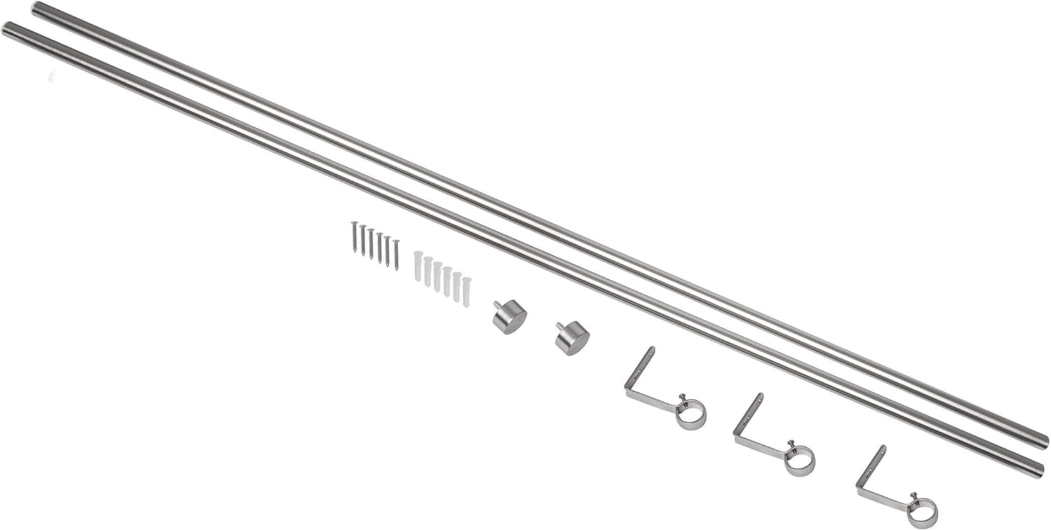 Umbra Cappa ¾” Adjustable Curtain Rod for Windows - 36 to 72” Drapery Rod, Nickel, 36-66 Inch - Image 4