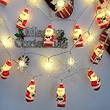 Yliquor 10/20LED Santa Claus Lamp String Party Decoration Striking,Battery Box