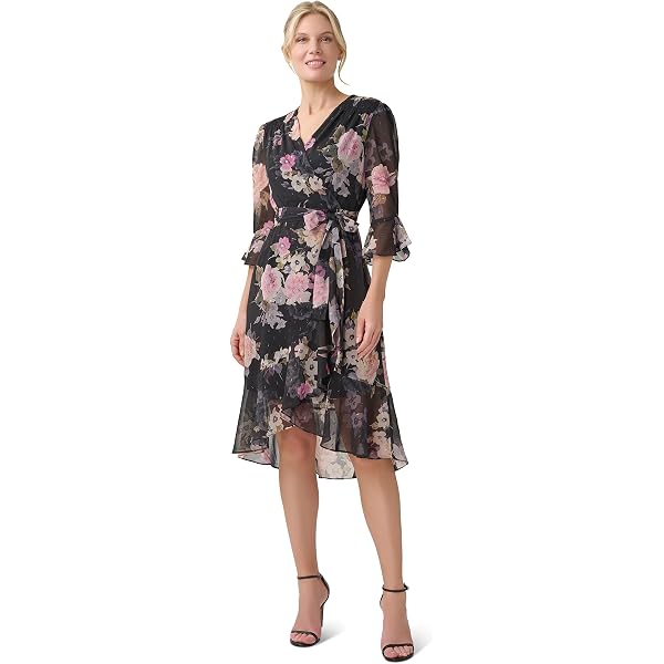 Amazon.com: Teal Sapphire Gold Crinkle Foil Wrap Dress by Adrianna Papell :  Clothing, Shoes & Jewelry